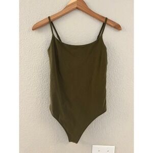 Abercrombie & Fitch Soft A&F Collection Olive Green Cami Bodysuit Small